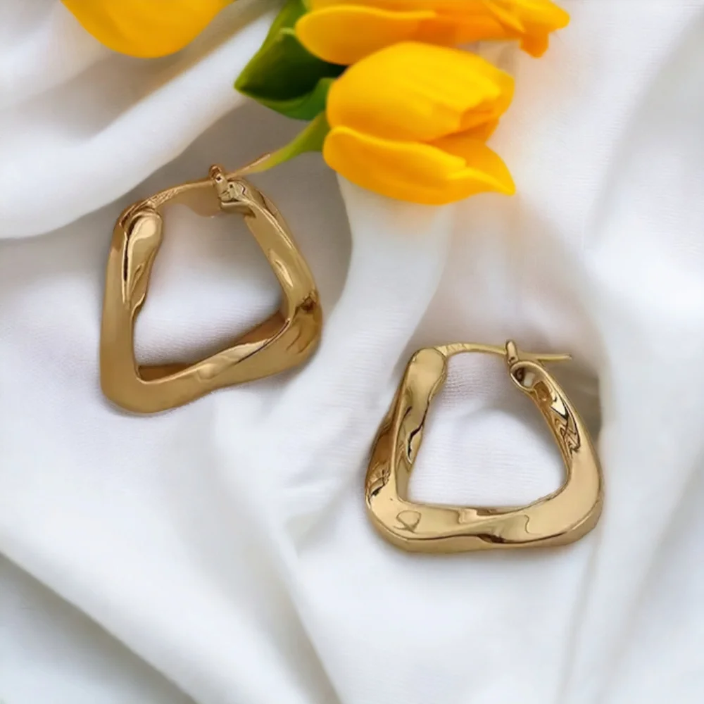 Gold Hoop Earrings - Picture 4 of 10